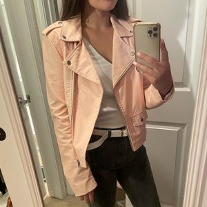 Miss Guided Pink Leather Jacket
